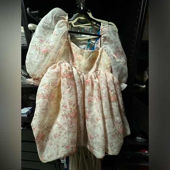 Selkie - short sleeve bubble dress - pink rose - renaissance girl - w/ tags - Picture 5 of 6